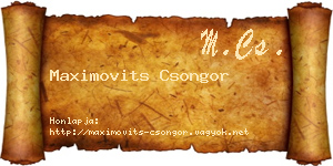 Maximovits Csongor névjegykártya